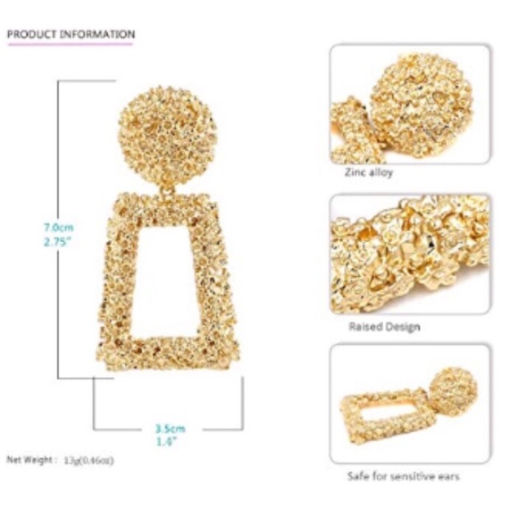 ✨New! Geometric statement gold drop earrings✨ - Picture 3 of 8